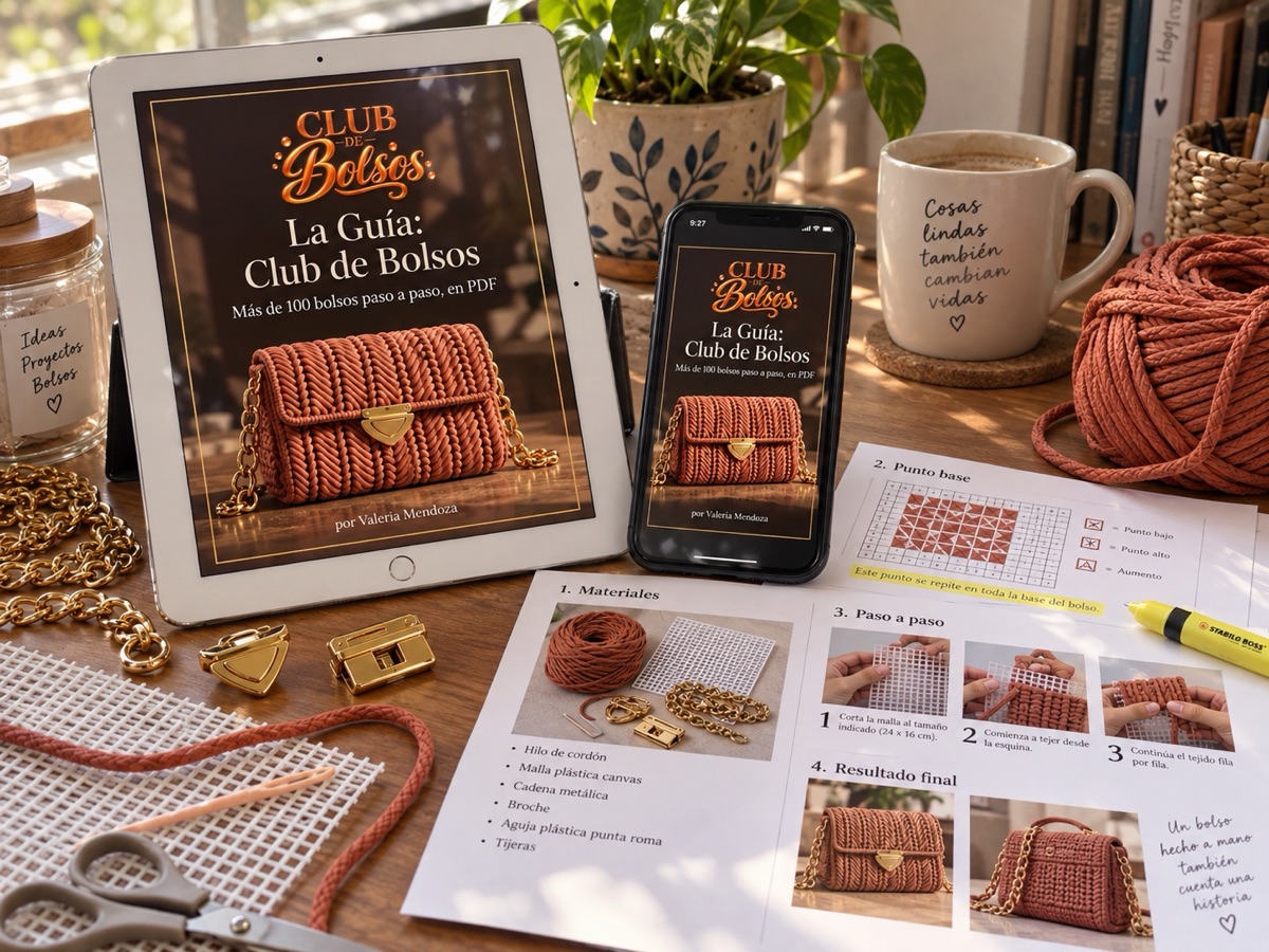 La Guía Club de Bolsos abierta en el celular y la tablet